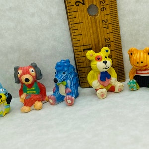 Corduroy NURSERY ANIMALS Gurumi Baby Stuffed Animal Toy Teddy Bear Cat Dog Hedgehog Frog French Feve Feves Figurines Dollhouse Miniature W77