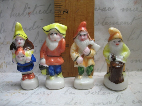 Tiny GNOMES Dwarf Gnome Dwarves French Feves Porcelain Figurines Miniatures Tiny GNOMES Dwarf Gnome Dwarves French Feves Porcelain Figurines Miniatures