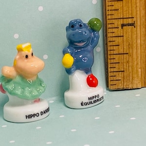 Głupie HIPPOTY Hipopotam Hipopotam Tancerz i Akrobata Zwierzęta z kreskówek Zoo Dżungla Safari Francuski Feve Feves Figurki Miniatury Domków dla Lalek XX94