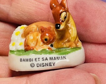 VINTAGE Disney BAMBI pc Set Thumper Fawn French Feve Feves Porcelain  Collectible Figurines King Cake Baby Dollhouse Mini Figures P23