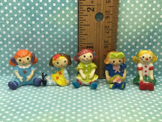 Miniature Porcelain Doll Figurines. Vintage French Feves Collection