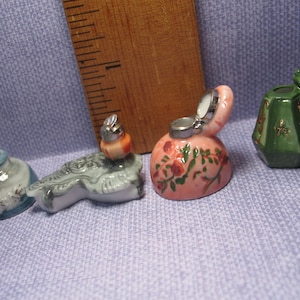 Tiny INKWELLS Ink Pots Quill Vintage Style Inkwell - French Feve Feves Porcelain Figurines Dollhouse Miniature Mini LL85