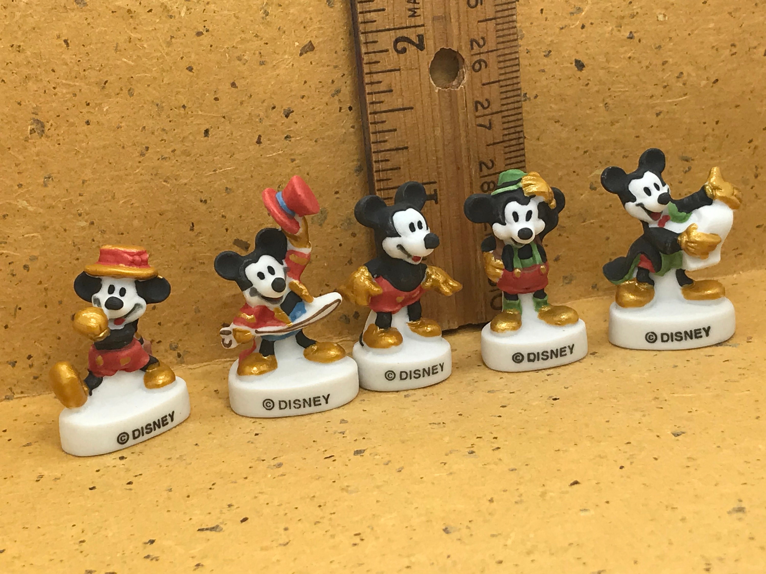 Disney's MICKEY MOUSE Fashion Classic Outfits French Feve Feves Porcelain  Figurines Dollhouse Miniature WW21 