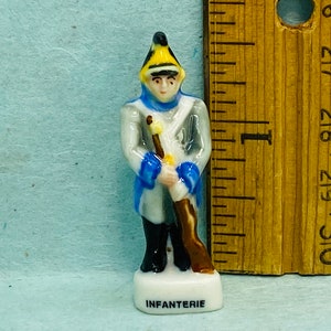 Soldier Napoleonic Wars - Battle of Waterloo Infantry Guard Officers - French Feve Feves Figurines V89