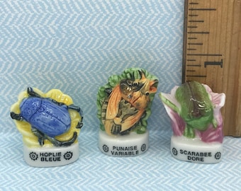 Tiny Insects Kevers Bug Insect Blue Hoplie Scarabee & Stink Bug-Franse Feve Feves porseleinen beeldje poppenhuis terrariumminiaturen Y78
