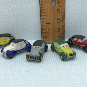 Tiny CITROEN 2CV Charleston CARS Miniature Car - Hand Painted French Feve Feves Porcelain Dollhouse Miniatures Autos R32