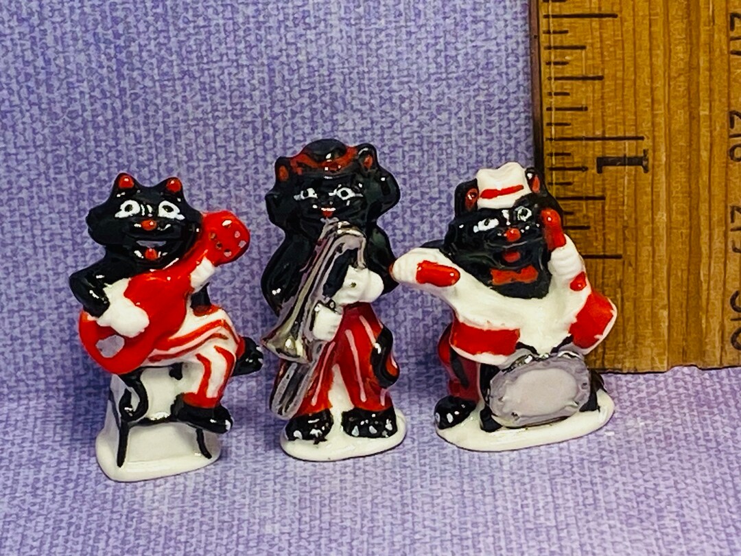3 CAT JAZZ BAND Musical Cats Kitten Musicians Music Instruments Cartoon ...