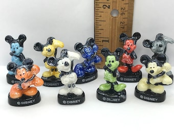 MICKEY MOUSE Iridescent Mini Statues Disney Colorful - Pick Your Favorite French Feve Feves Porcelain Figurines Dollhouse Miniature GG74