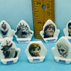 Zestaw puzzli FROZEN Snowflake Elsa, Anna i Olaf 7 elementów Disney - French Feve Feves Figurines Dollhouse Miniatures Z114 zdjęcie 1