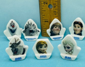 FROST Snöflingepusselset Elsa, Anna och Olaf 7 delar Disney - Franska Feve Feves-figurer Dockhusminiatyrer Z114