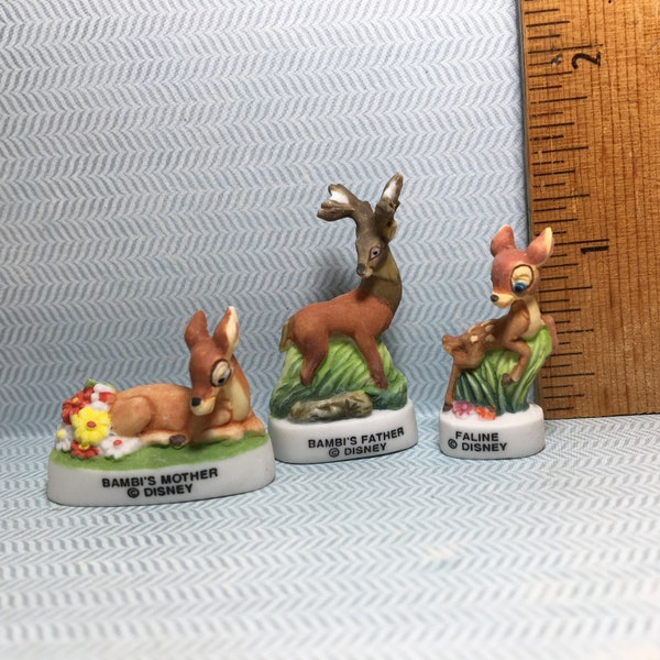 Disney BAMBI Faline Mother The Great Prince Father Deer Family - French Feve Feves Porcelain Figurines Dollhouse Mini FF50