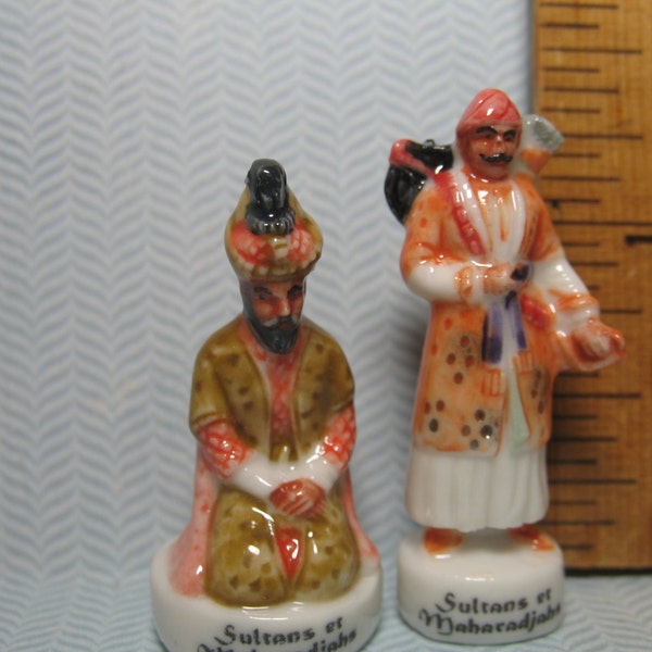 Tiny Indian Sultans & Maharajdahs Statues Hindu India Prince King - French Feve Feves Figurine Miniature Indian Art Buddhism DD33