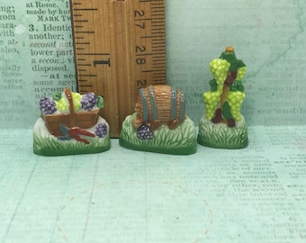 Wijnmaken Vat Druiven Wijnstok Wijnmaker Wijnboer Wijngaard Wijnmakerij Kist Vat Frans Feve Feves Poppenhuis Miniaturen C101