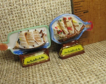 Puppenhaus Spanische Galleon Schiff Bild IN Gold Rahmen 1:12 Miniatur Zubehör 