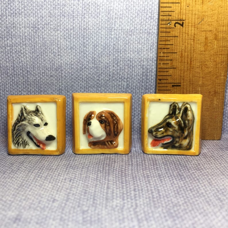 Vintage DOG Breed Paintings Hand Painted Wall Plaque Art | Etsy