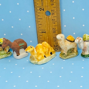 Tiny CAMEL Camels Dromedary Perfect for a Nativity Vintage Animal Animals French Feve Feves Porcelain Figurines Dollhouse Miniatures HH156