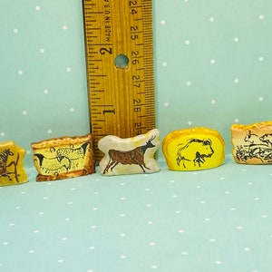Prehistoric CAVE PAINTINGS Cavemen Drawings Stone Age Archeology Art Museum replicas - French Feve Feves Porcelain Dollhouse Miniatures PP32