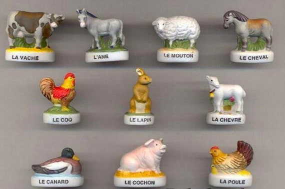 農場の動物 羊 牛 豚 ロバ ウサギ 鶏 子羊 馬 雄鶏 アヒル フランス  