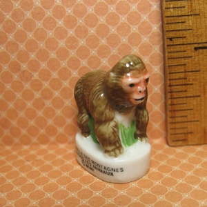 Mountain Gorilla WWF World Wildlife Fund charity Endangered Species -  French Porcelain Feve Feves Mini Figurine Dollhouse Miniature MM77