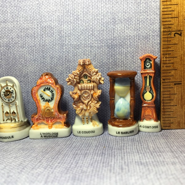 Mini Vintage Mantle Clock Clocks Antique Style Cuckoo Pendulum Grandfather Hour Glass - French Feve Feves Tiny Dollhouse Miniatures LL86