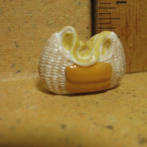 CLEARANCE Tiny Summer BASKET BAG handbag purse Satchel Bag French Feve Feves Porcelain Figurines Dollhouse Miniatures Figures CC25