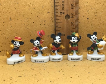 Disney's MICKEY MOUSE Fashion Classic Outfits  - French Feve Feves Porcelain Figurines Dollhouse Miniature WW21