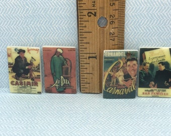 Opruiming Kleine Franse Filmposters: Vintage Muurdecoratie Retro Filmkamer Franse Feve Feves Poppenhuis Miniaturen D35
