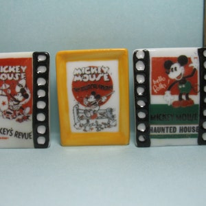 MICKEY MOUSE de Disney, petites affiches de film vintage Revue de Mickey, comédie musicale Farmer - Figurines de fèves françaises maison de poupée miniature E17