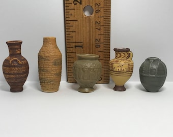 Relics of Atlantis Pottery Artifacts Vase Jug Amphora Vessel Treasures Art - French Feve Feves Figurines Dollhouse Miniatures V260