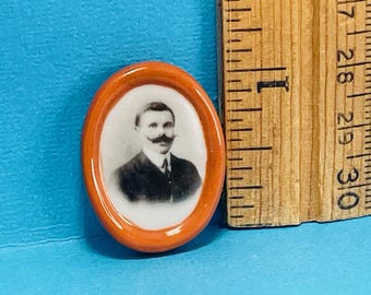 Grandfather Man Portrait Vintage photograph ART Museum Retro painting family heirloom wall decor Tiny French Feve Dollhouse Miniatures  TT44