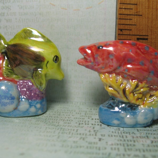 The Marine World Tropische vis Engelclown Leeuw Zee Oceaan - Franse Feve Feves porseleinen beeldjes Poppenhuisminiatuur H58