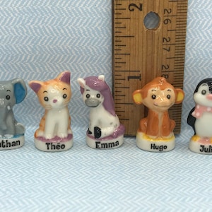 Tiny BABY ANIMALS Cartoon Elephant Cat Pony Monkey Penguin Nursery Gift Animal - French Feve Feves Figurines  Dollhouse Miniatures R30