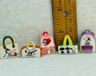 SNOOPY Bags Purse Tote Bag Backpack Handbag Peanuts Purses Fashion Accessories - French Feve Feves Porcelain Dollhouse Miniature R4