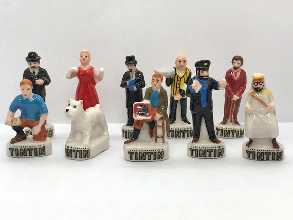 Tintin Snowy Captain Haddock Thompson Set Of 10 Cartoon Herge Etsy