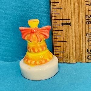 Easter Bell Traditional French symbol Sweet  VINTAGE Cake Toppers decor French Feves Porcelain Figurines Dollhouse Miniatures P13