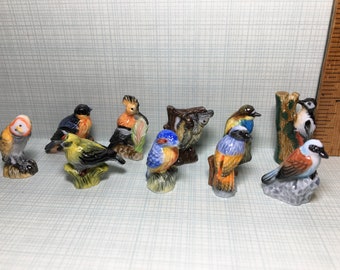 Tiny FEATHERED FRIENDS  Birds Bird - French Feve Feves Figurines Dollhouse Miniatures RR27