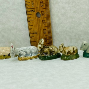 DONKEY Vintage Animal Nativity Figures Santons Miniature Creche Donkeys Mule Mules French Feve Feves Porcelain Figurines V141