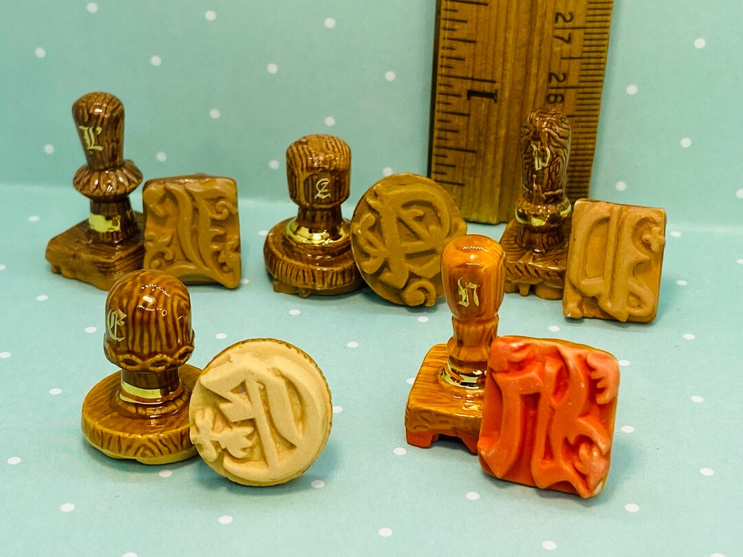 Tiny Vintage Calligraphy Letter Stamps Monks Printing Press Alphabet