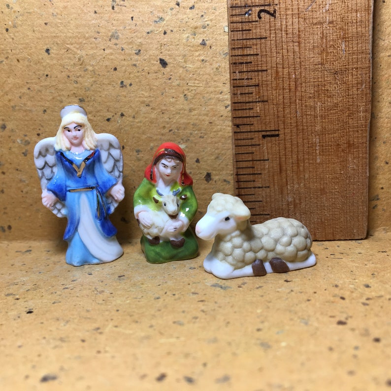 Colorful NATIVITY Set Metallic Details Mary Joseph Jesus Angel - Etsy