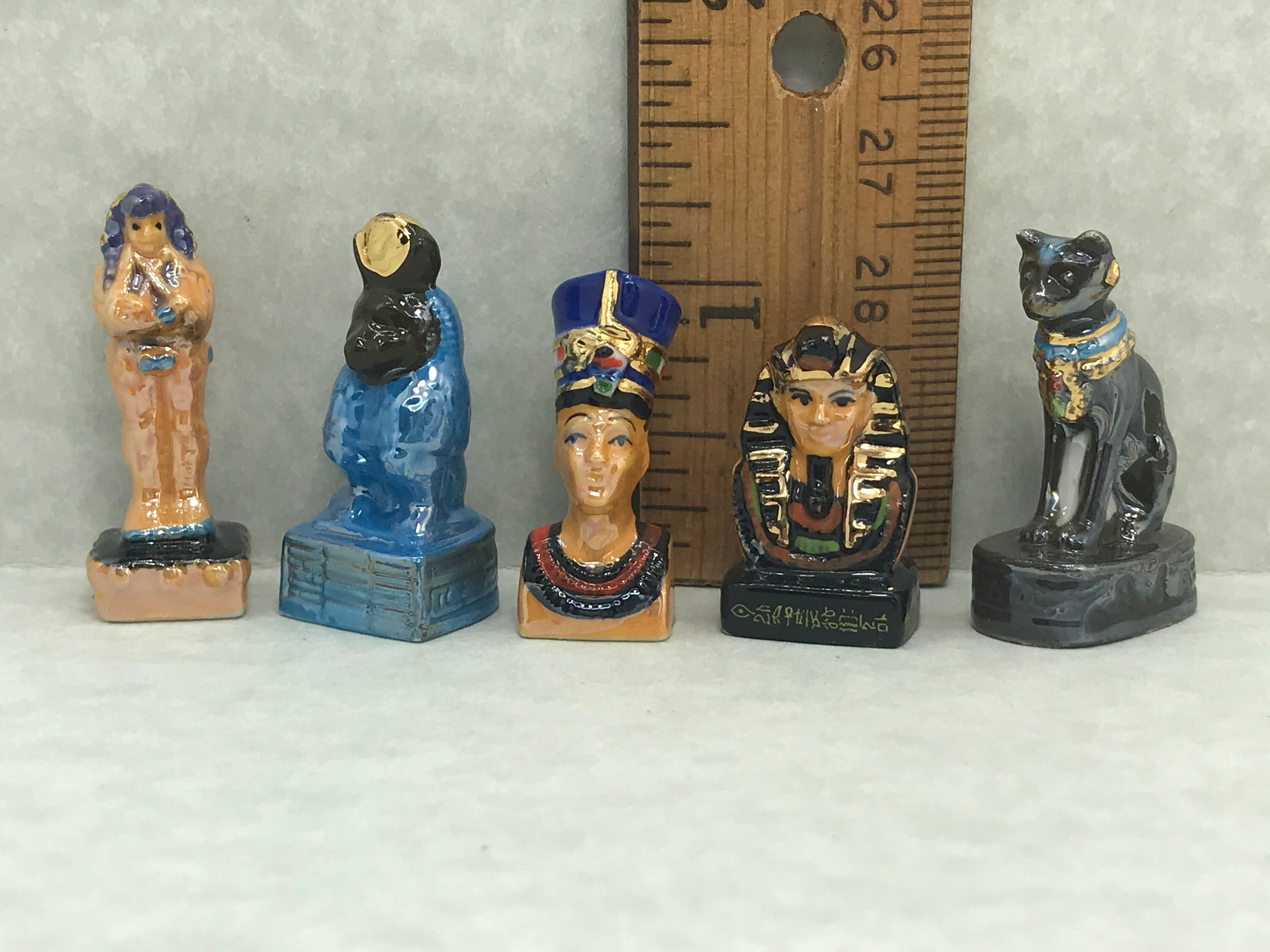 フェーブス　fèves 豆人形 Egyptian Treasures From the Louvre Art Museum Bastet Pharaoh Mummy