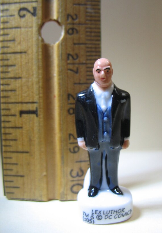 SUPERMAN Lex Luthor  DC Comics VINTAGE French Feve Feves Porcelain Figurines King Cake Baby Dollhouse Charm Miniatures Mini E94