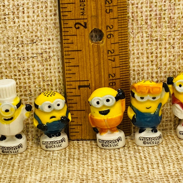 Tiny MINIONS Despicable Me - Ceramic Miniature figurines - French Feve Feves Figurines Porcelain Miniature Figurine A68