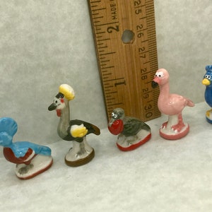 Malutkie ptaki z kreskówek Paw Fregata Skowronek Flaming Jezus Ptak - Francuski Feve Feves Figurki Miniatury Domków dla Lalek H226