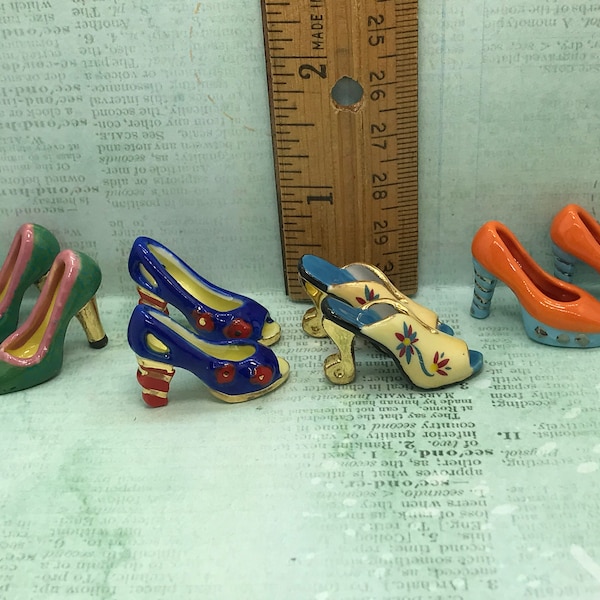 Pumps Stilettos DESIGNER SHOES Fancy Dress Heels Fairy Shoe Dancing Princess - French Feve Feves Figurines Dollhouse Miniatures Q51