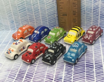 Tiny VW Beetle Bug Bugs Cars Citroen 2CV  French Feve Feves Dollhouse Miniatures Miniatures Car Auto xx39
