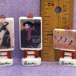Klein Toulouse-Lautrec-kunstwerk op schildersezelposters Museumschilderij - Franse Feve Feves-figuur poppenhuisminiaturen KK101