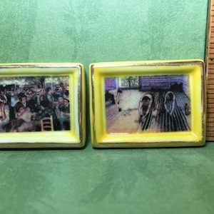 Louvre Art Museum Masterpiece Mini Paintings RENOIR Caillebotte - French Feve Feves Figurines Dollhouse Miniatures  TT32