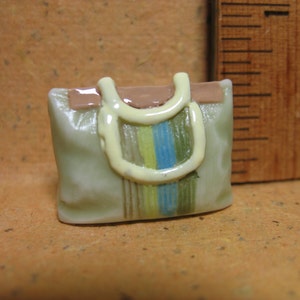 CLEARANCE Tiny Pale Green SATCHEL handbag purse Satchel Bag French Feve Feves Porcelain Figurines Dollhouse Miniatures Figures CC25