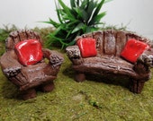Red Fairy Garden Set Fairy Furniture Set Terrarium Set Miniature Gardening Container Gardening Indoor Fairy Garden Miniature Dollhouse