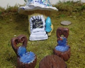 Fairy Garden Set Miniature House Table and Chair Container Garden Terrarium Kit Miniature Gardening Indoor Garden Tiny House Tiny Furniture